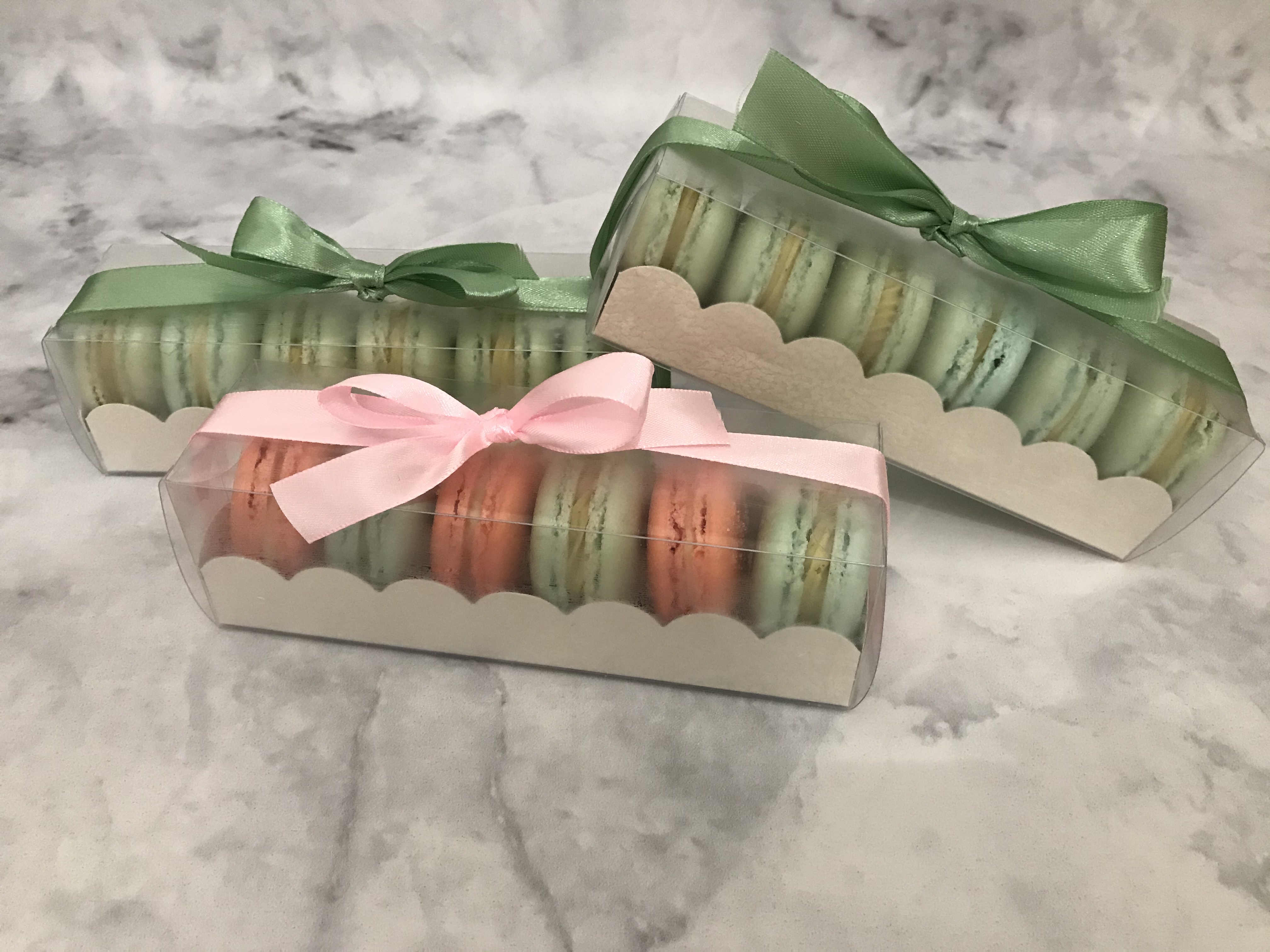 boxes of macarons